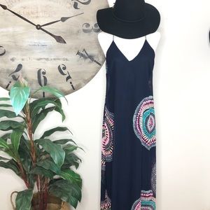 Old Navy tie dye halter dress. Navy blue. Lined.